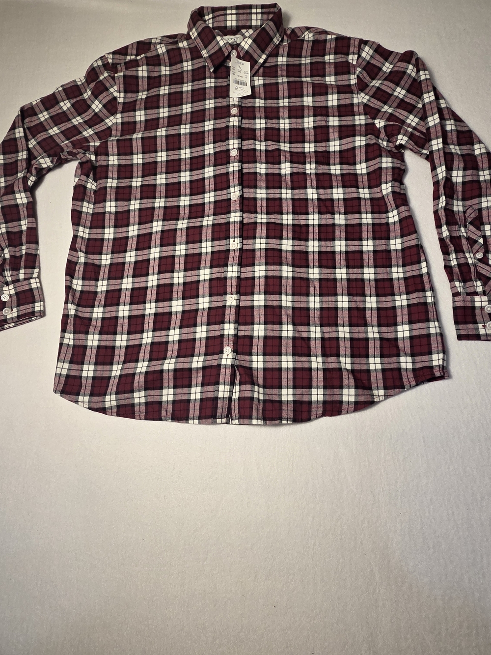 J.Crew Women's Burgundy Plaid Button-Up Shirt Size M, NWT